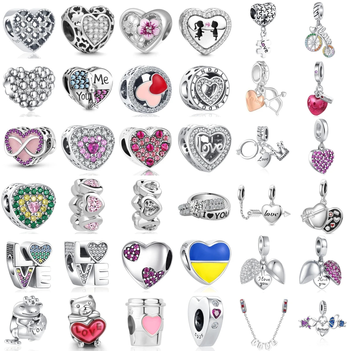 925 Sterling Silver Love Arrow Double Ring Charm for Wedding Anniversary Jewelry