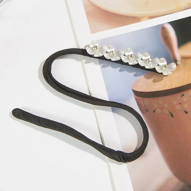 Elegant Pearl Flower Bun Maker Korean Lazy Hair Curlers for Effortless Styling