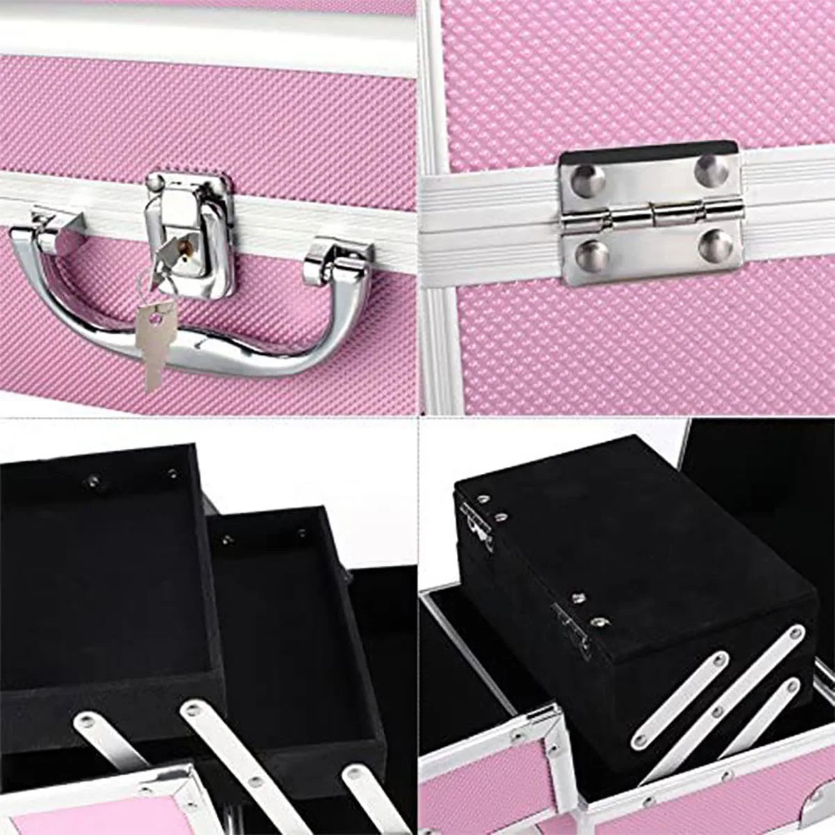 Portable Aluminum Cosmetic Storage Case Artist Toolbox