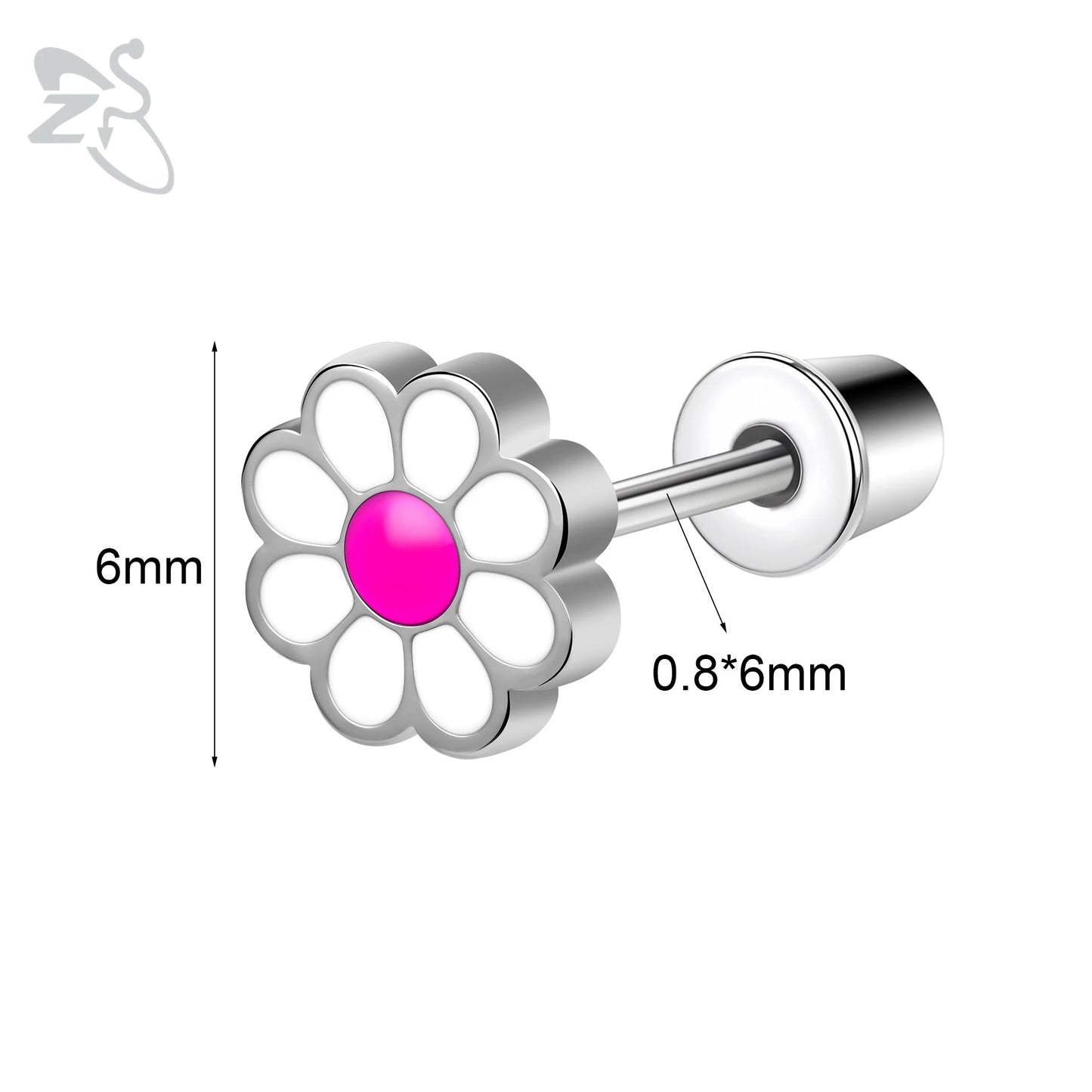 Charming Stainless Steel Flower Butterfly Stud Earrings for Children and Women