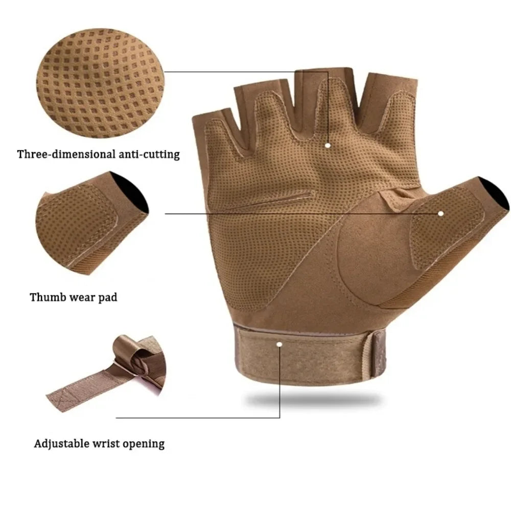 New Tactical Gloves Half Finger Combat Protective Gear for Men