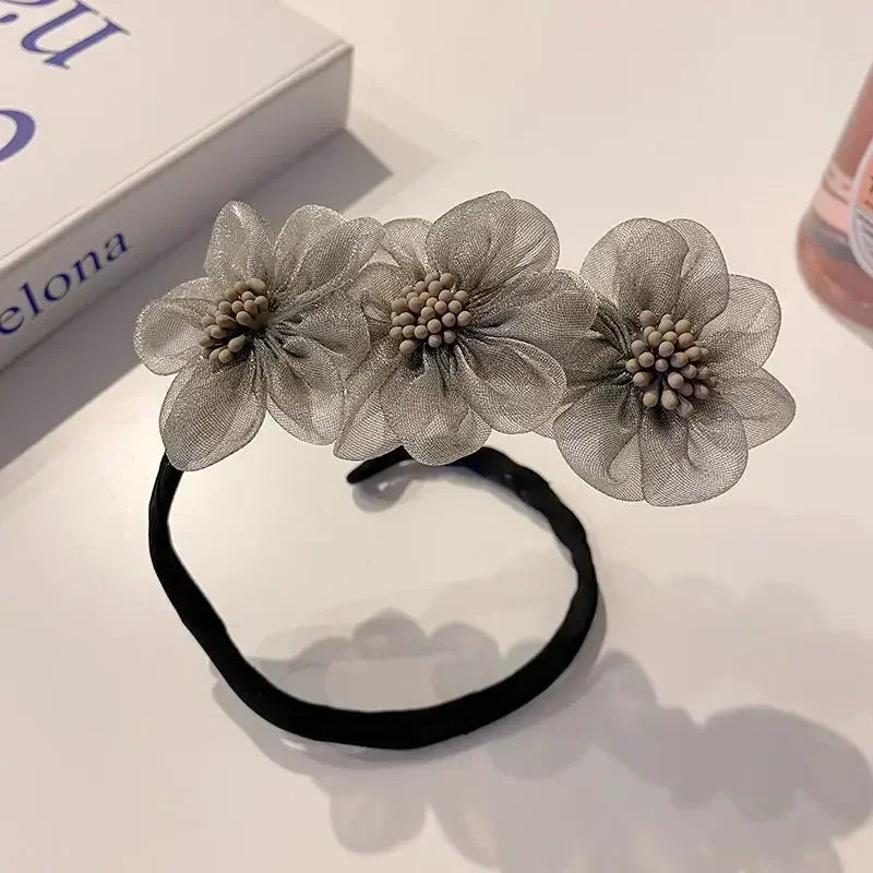 Elegant Pearl Flower Bun Maker Korean Lazy Hair Curlers for Effortless Styling
