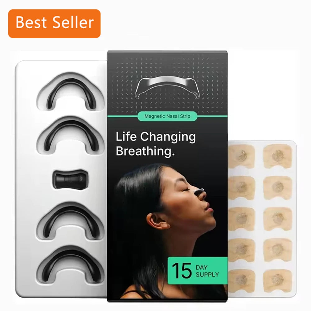 Skin Safe Magnetic Nasal Dilator Strips Kit for Enhanced Breathing Snore Reduction and Oxygen Boost