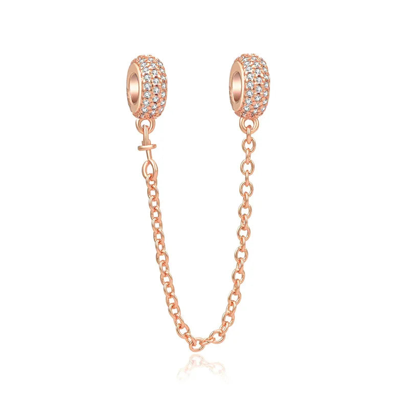 925 Silver Plated Rose Gold Blue Green DIY Beads Necklace