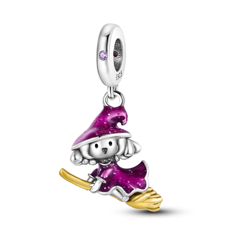 Sterling Silver Halloween Skull Bat Pumpkin Charm Pendant for DIY Jewelry SMC2955