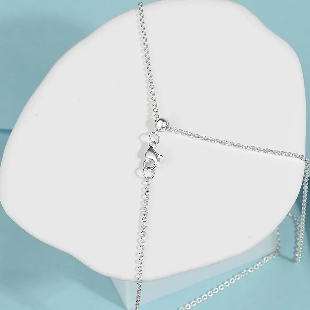 925 Sterling Silver Gold Rose Gold Simple Premium Bare Chain Necklace for Women Elegant DIY Jewelry Gift