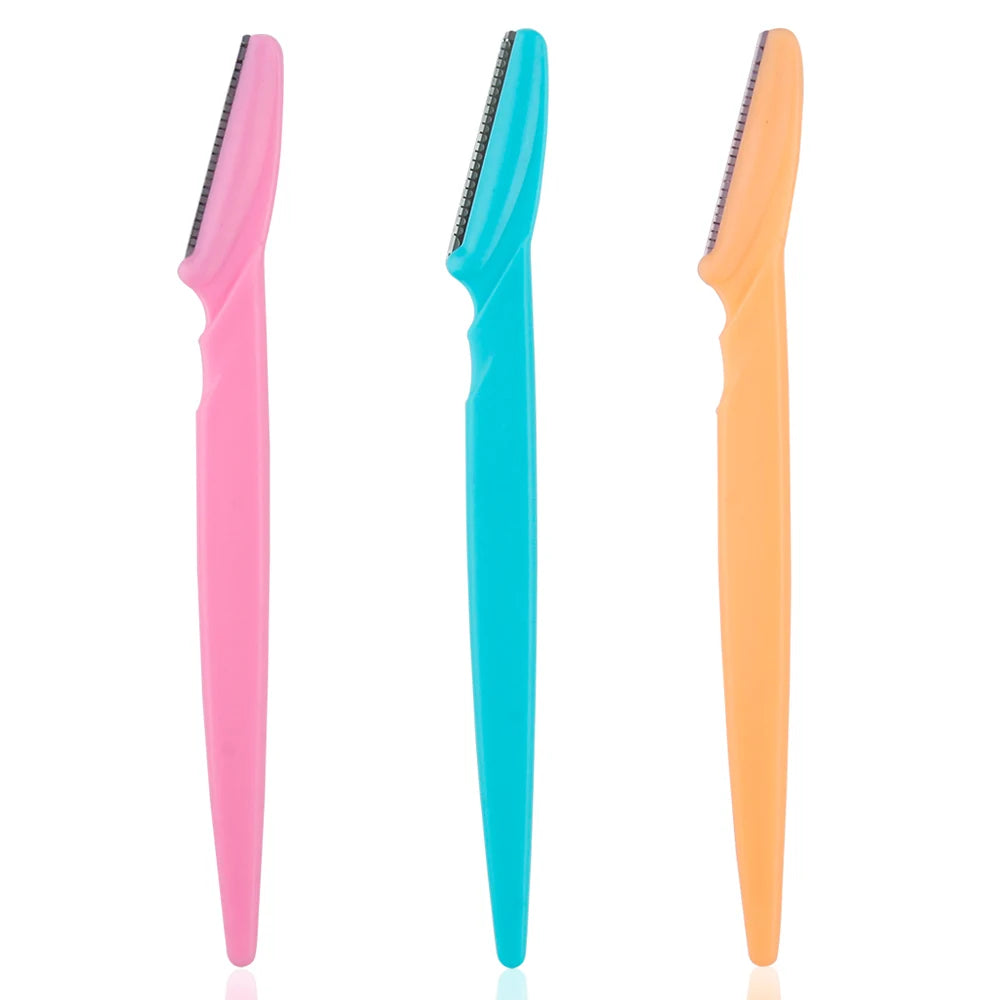 Portable 3/4/10Pcs Eyebrow Trimmer Face Blade Shaver Tools 3pcs Mix 1