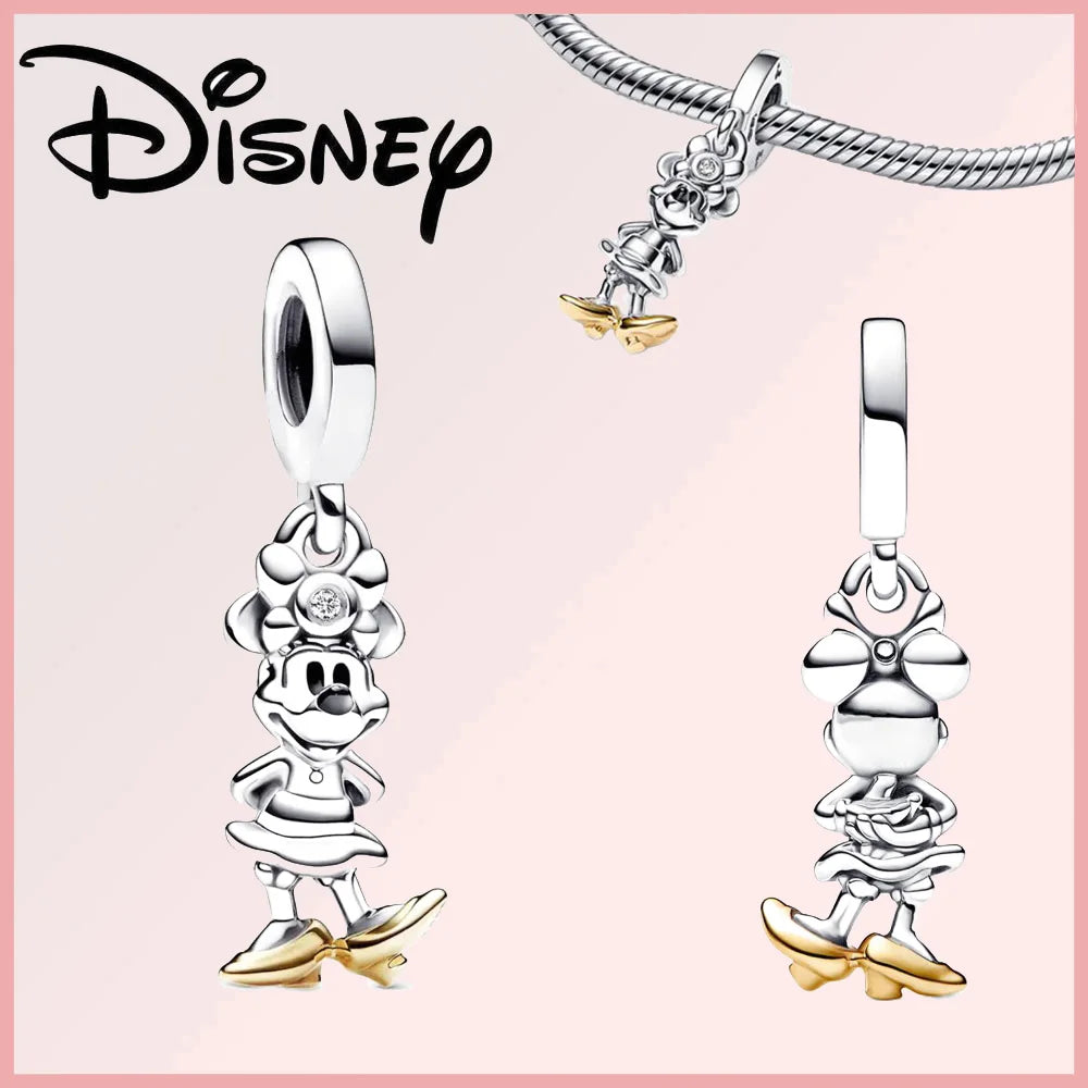 Disney 925 Sterling Silver Stitch Minnie Winnie Dangle