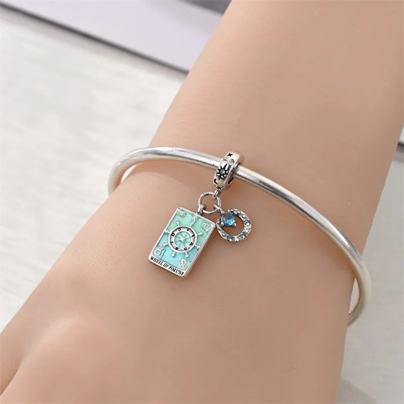 925 Sterling Silver Tarot Hourglass Bead Charm For Bracelet