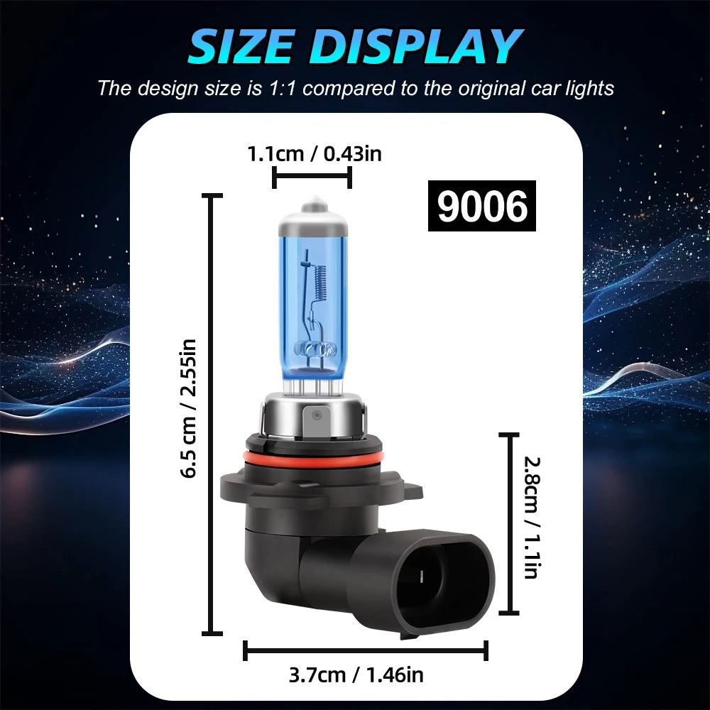 High Performance Halogen Headlight Bulbs Combo for Accord 1995 to 2012 9005 High Beam and 9006 Low Beam Plug and Play 6000K Bright Light