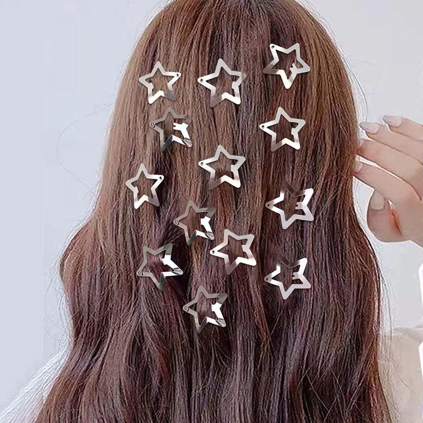 Starry Fashion Hair Clips Set for Girls - Elegant Filigree Metal Snap Barrettes
