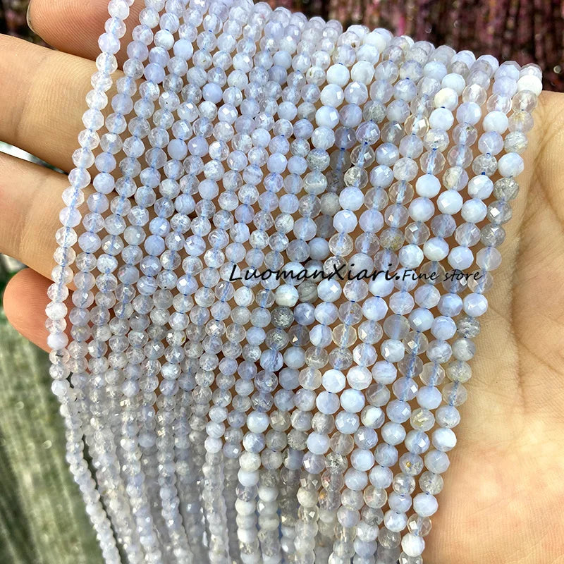 Elegant Faceted Aquamarine Beads for DIY Jewelry Making Bracelet Accessories