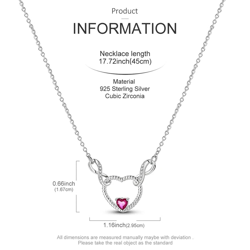 Elegant 925 Sterling Silver Zircon Butterfly Heart Pendant Necklace for Women Anniversary Gift KTN034