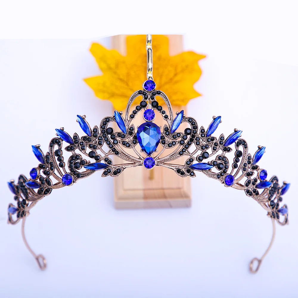 Elegant Gold Crystal Bridal Crown for Women - Trendy Wedding and Birthday Tiara