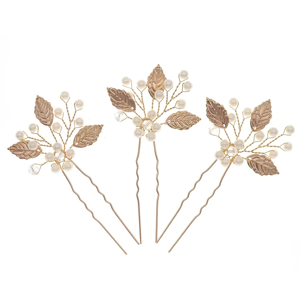 Elegant Pearl Flower Hair Clip Set for Bridal Wedding Accessories