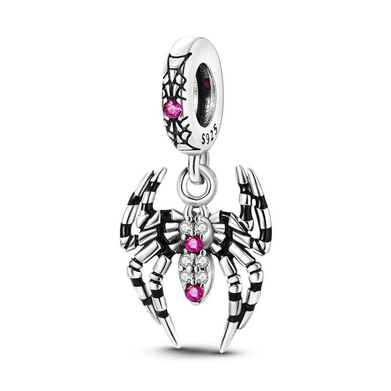 Sterling Silver Halloween Skull Bat Pumpkin Charm Pendant for DIY Jewelry SMC3206