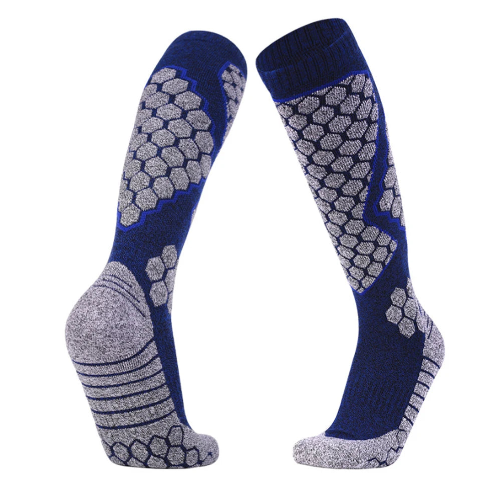 Men Cotton Ski Socks Thick Terry Knee High Warm Outdoor