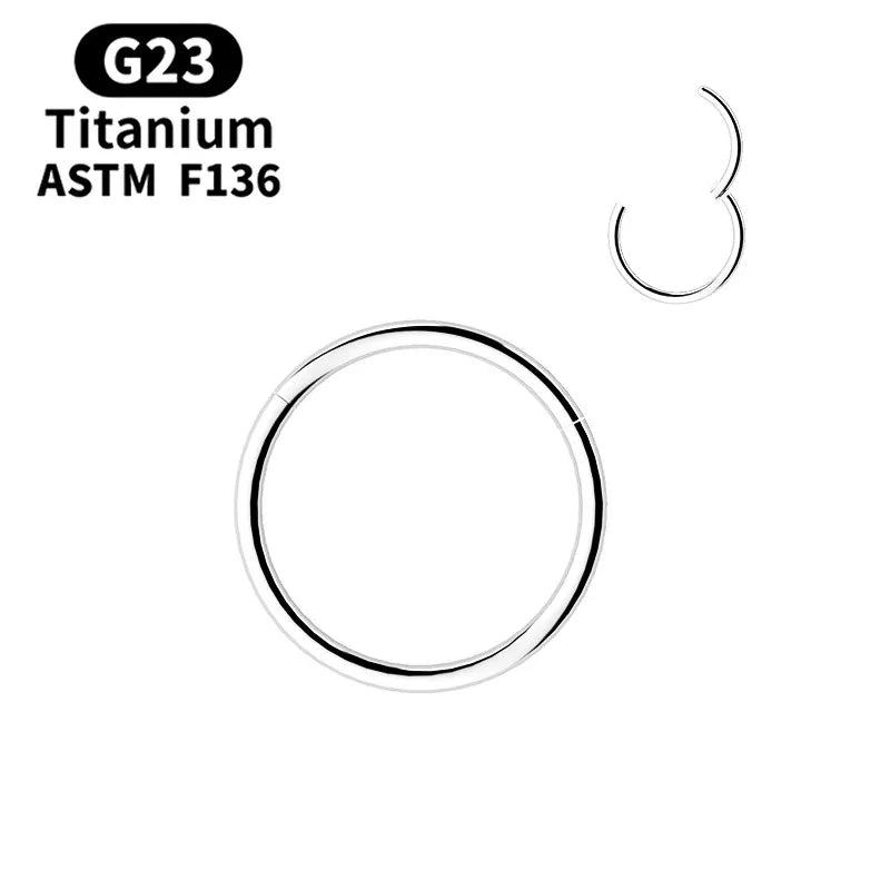 G23 Titanium Hinged Nose Rings for Cartilage Lip Ear Piercing Jewelry