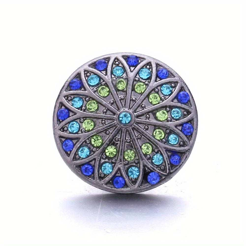 Colorful Rhinestone Snap Button for DIY Jewelry Bracelet Necklace Accessories