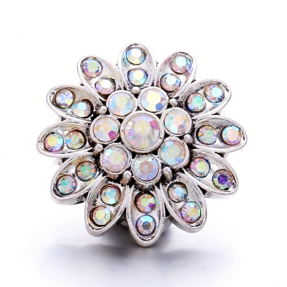 Colorful Rhinestone Snap Button for DIY Jewelry Bracelet Necklace Accessories