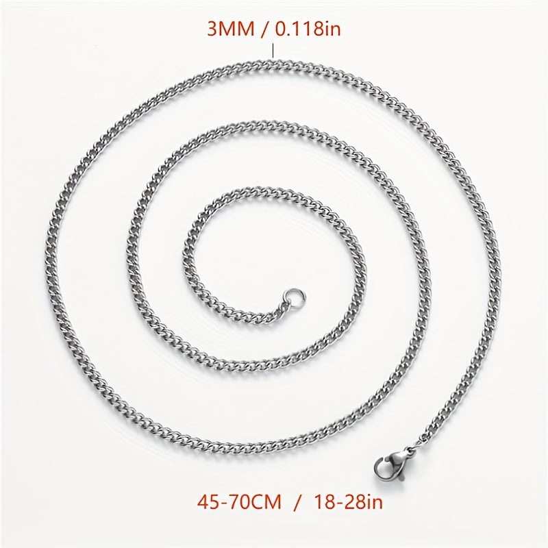 Minimalist Men's Titanium Steel Chain Necklace
