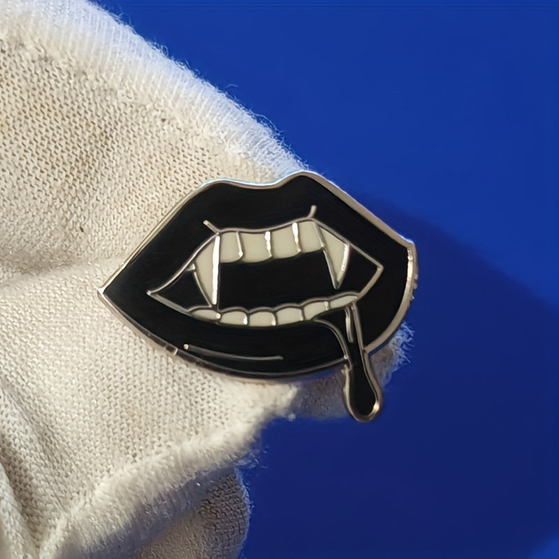 Gothic Horror Lips Anime Brooch Pin for Halloween Fashion Accessories