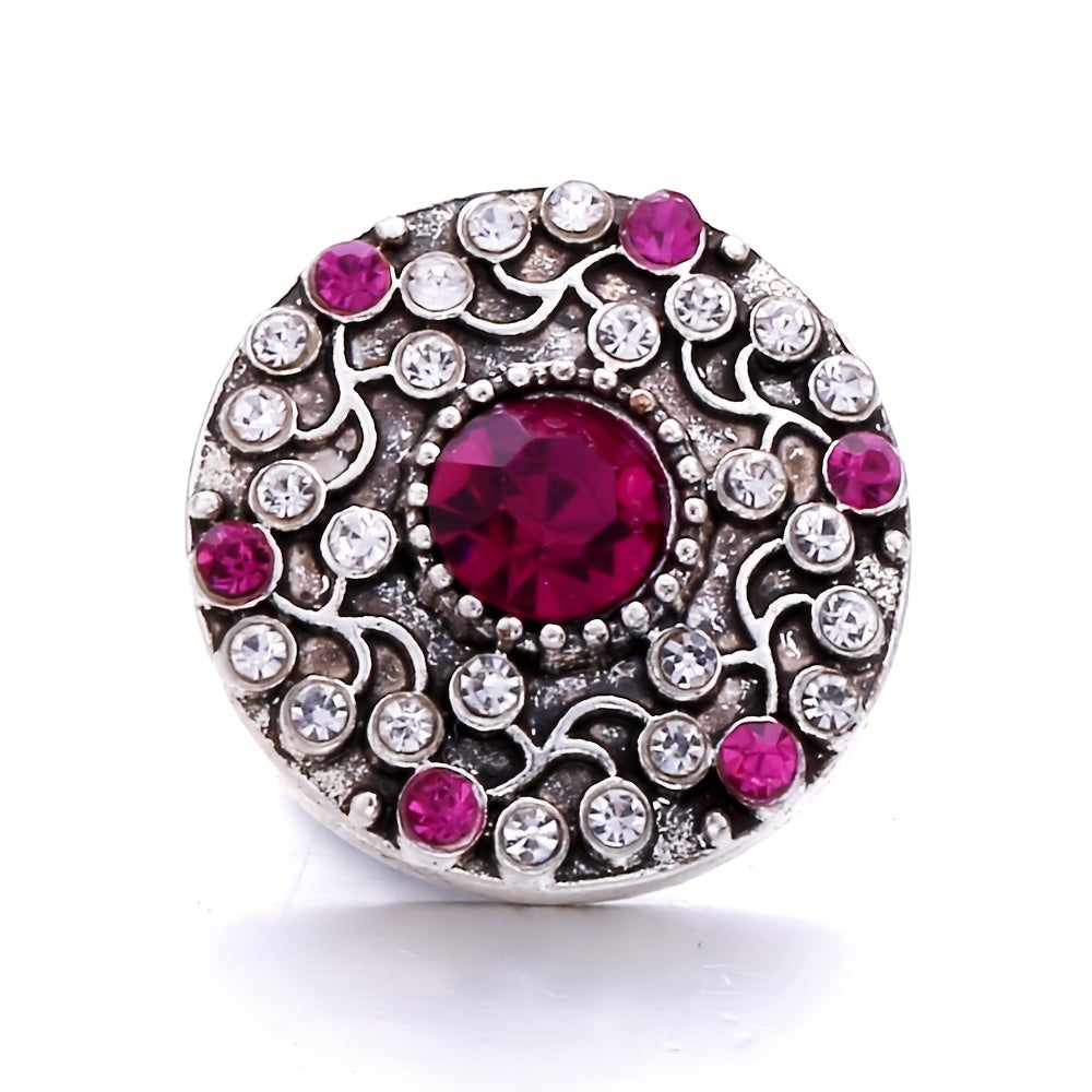 Colorful Rhinestone Snap Button for DIY Jewelry Bracelet Necklace Accessories
