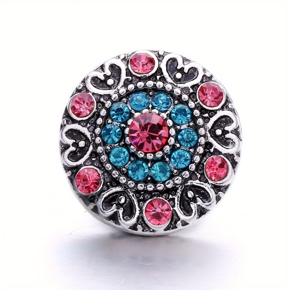 Colorful Rhinestone Snap Button for DIY Jewelry Bracelet Necklace Accessories
