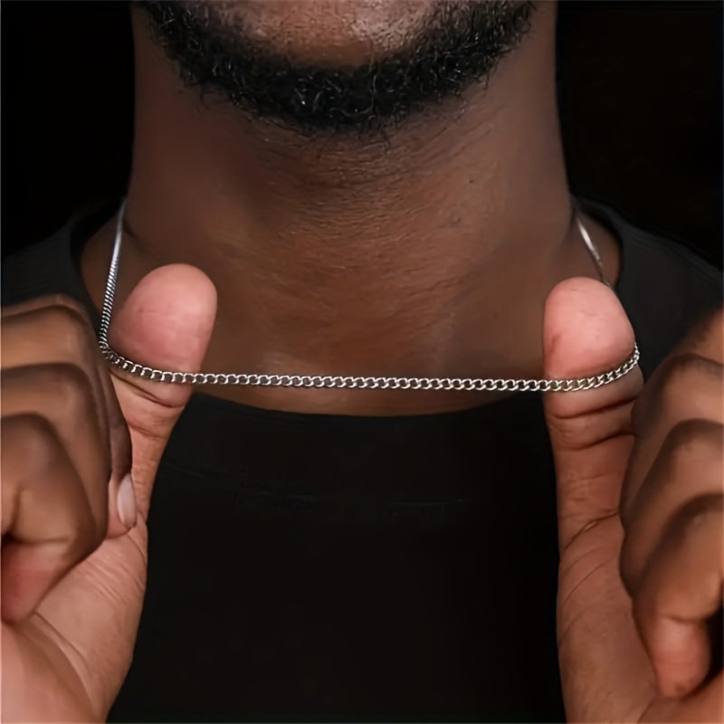 Minimalist Men's Titanium Steel Chain Necklace