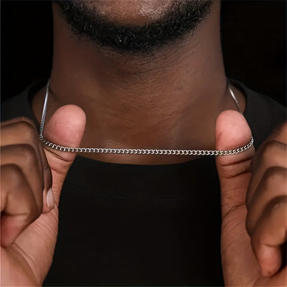 Minimalist Men's Titanium Steel Chain Necklace