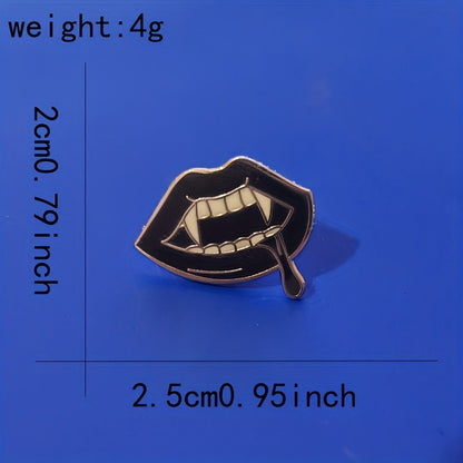 Gothic Horror Lips Anime Brooch Pin for Halloween Fashion Accessories