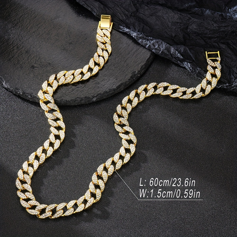 Hip Hop 15mm Faux Diamond Dog Chain Necklace for Stylish and Comfortable Walks