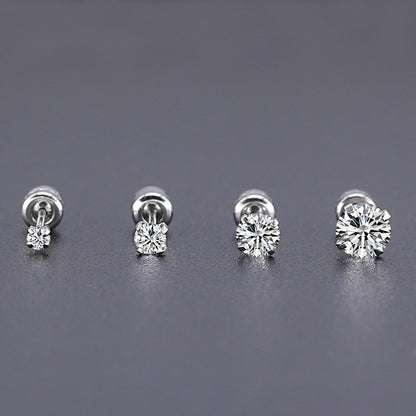 Men's Titanium Steel Zircon Stud Earrings – Durable Stainless Steel Jewelry