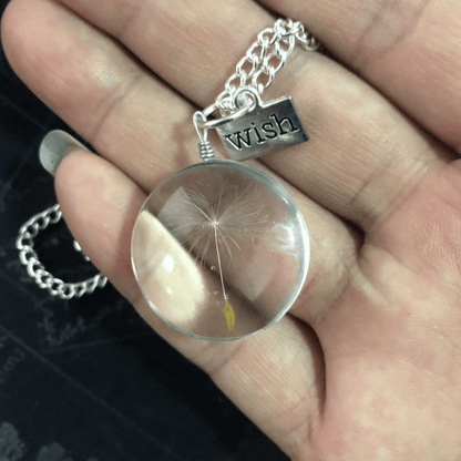 Elegant Dandelion Crystal Pendant Necklace 25mm Double-Sided Gemstone Sweater Chain Gift