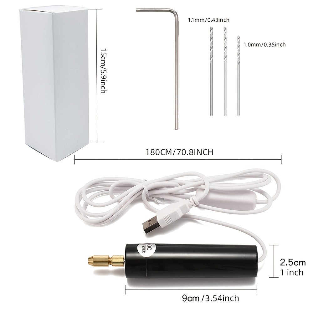 Portable USB Mini Drill for Jewelry, Wood, and Metal Crafting