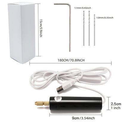 Portable USB Mini Drill for Jewelry, Wood, and Metal Crafting