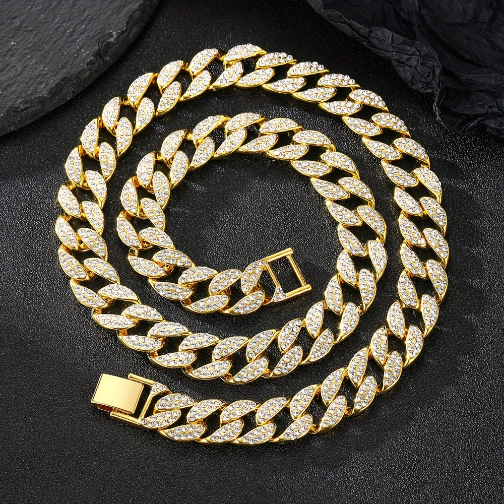 Hip Hop 15mm Faux Diamond Dog Chain Necklace for Stylish and Comfortable Walks