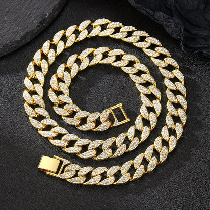 Hip Hop 15mm Faux Diamond Dog Chain Necklace for Stylish and Comfortable Walks