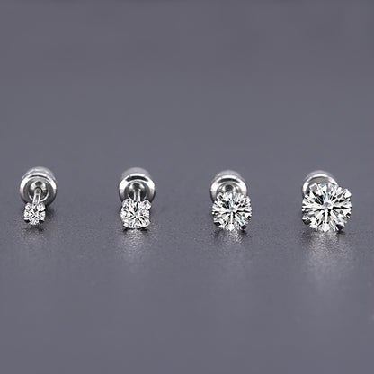 Men's Titanium Steel Zircon Stud Earrings – Durable Stainless Steel Jewelry