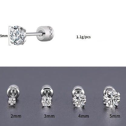 Men's Titanium Steel Zircon Stud Earrings – Durable Stainless Steel Jewelry