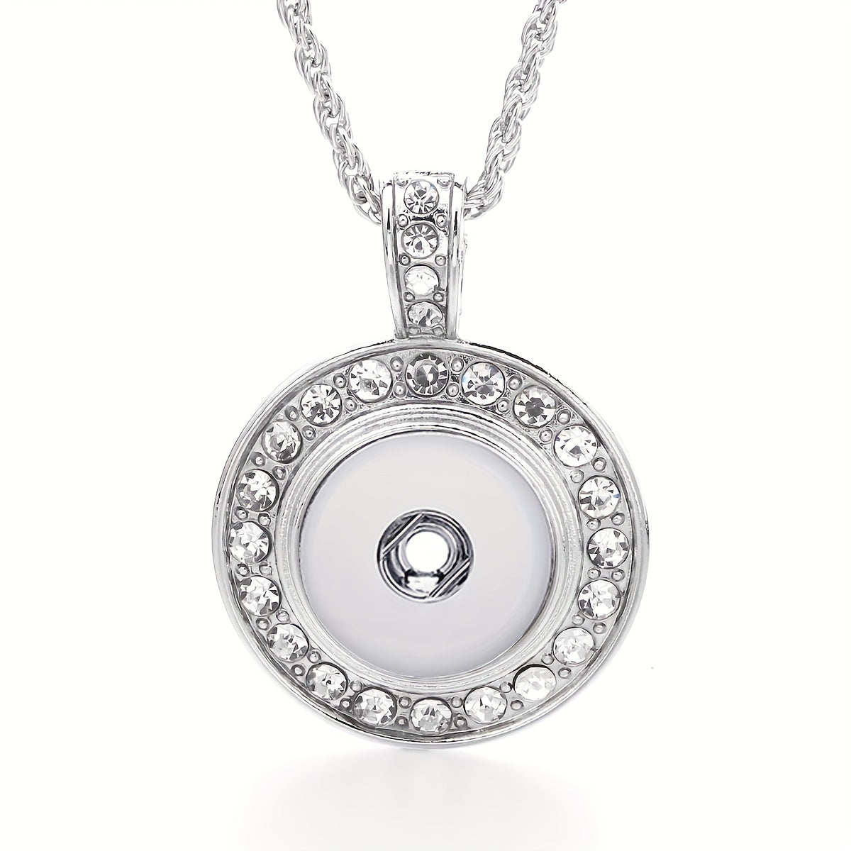 Interchangeable 18mm Snap Button Pendant Necklace 60cm DIY Jewelry Accessory for Fashion Lovers