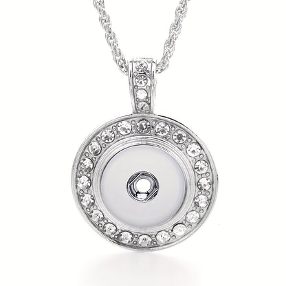 Interchangeable 18mm Snap Button Pendant Necklace 60cm DIY Jewelry Accessory for Fashion Lovers