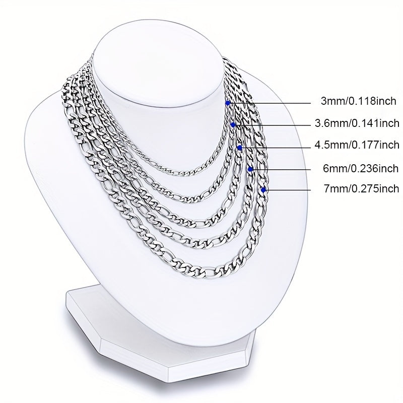 Unisex Stainless Steel Cuban Chain Necklace Fashion Jewelry