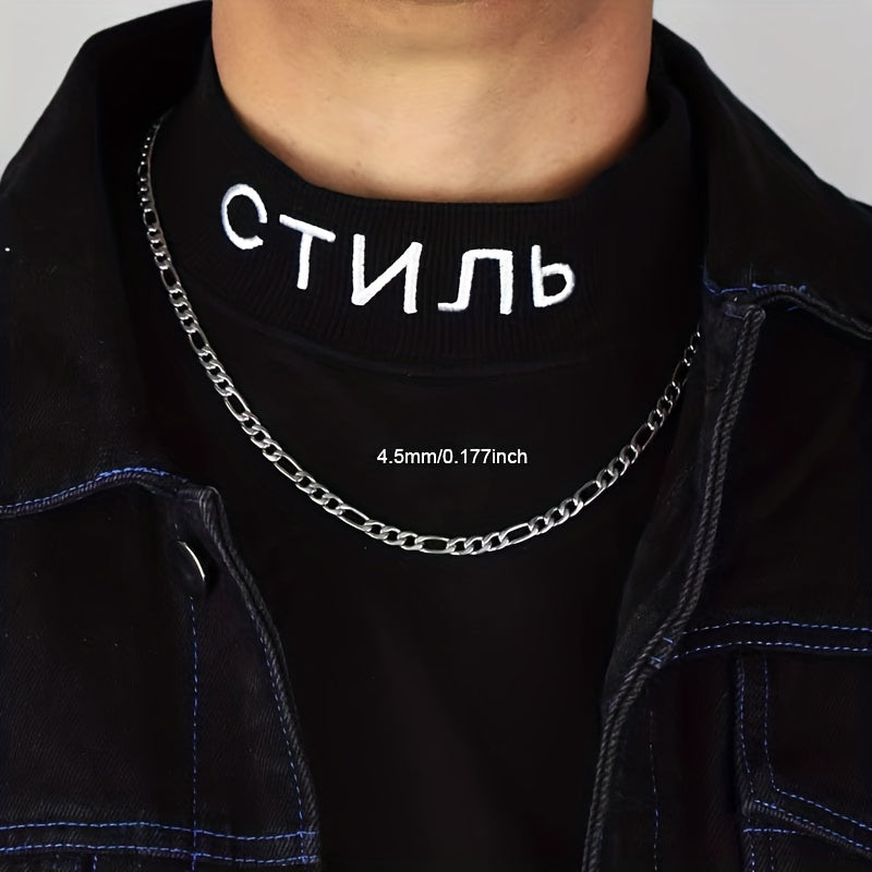 Unisex Stainless Steel Cuban Chain Necklace Fashion Jewelry