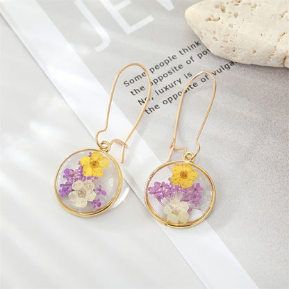 Dried Flower Leaf Pendant Earrings - Hypoallergenic Boho Jewelry for Women