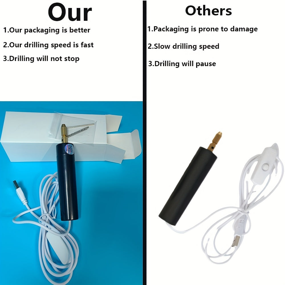 Portable USB Mini Drill for Jewelry, Wood, and Metal Crafting