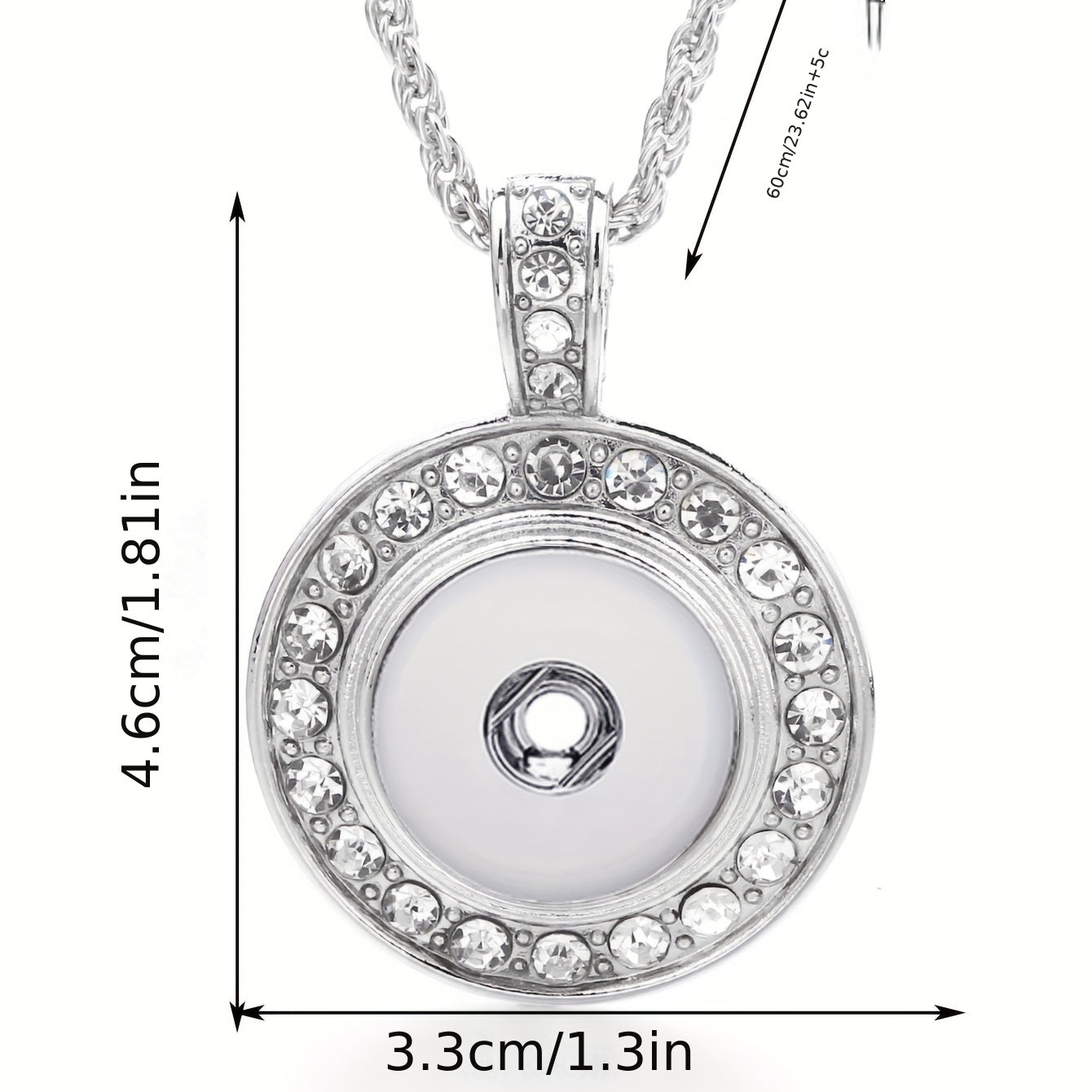 Interchangeable 18mm Snap Button Pendant Necklace 60cm DIY Jewelry Accessory for Fashion Lovers