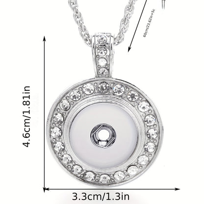 Interchangeable 18mm Snap Button Pendant Necklace 60cm DIY Jewelry Accessory for Fashion Lovers