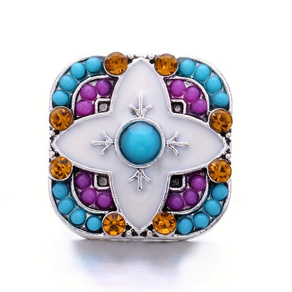 Colorful Rhinestone Snap Button for DIY Jewelry Bracelet Necklace Accessories