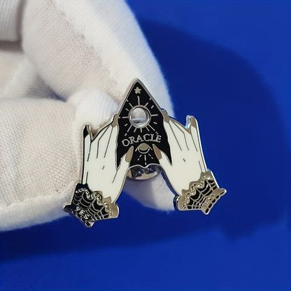 Gothic Witch Hands Horror Heart Brooch Enamel Lapel Pin Jewelry Gift for Men